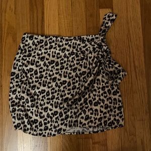 Shein cheetah wrap skirt